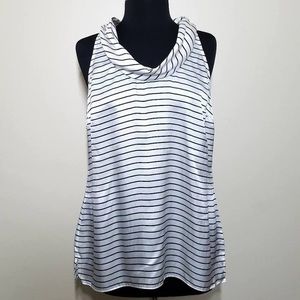 Silk Striped Sleeveless Top